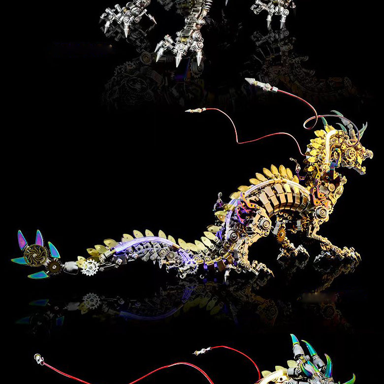 Laad de afbeelding in galerijviewer, 1300 pcs 3D Metal Diy realistische Chinese Dragon Model Kit Oude mythische beesten

