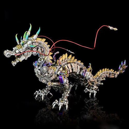 1300 piezas 3D Metal Diy Realista Kit de modelo de dragón chino Antiguas bestias míticas antiguas