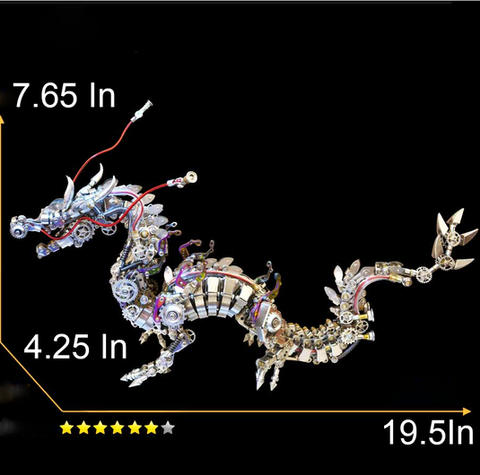 1300 piezas 3D Metal Diy Realista Kit de modelo de dragón chino Antiguas bestias míticas antiguas
