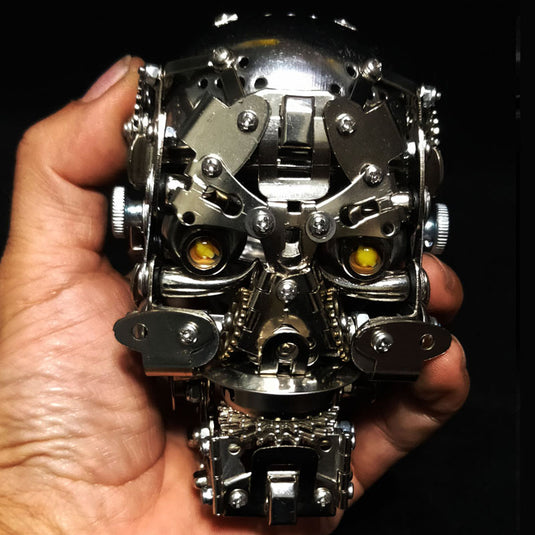 200PCS Steampunk Skull 3D Metal Puzzle Model Kit with Base Dec