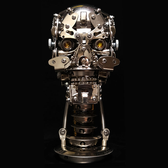 200pcs steampunk crâne bricolage 3D Metal Puzzle Model Kit avec base pour la décoration et les cadeaux