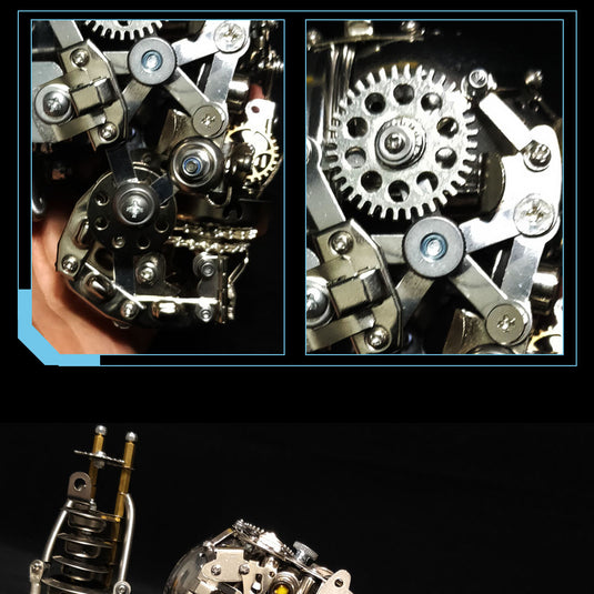 Kit de modelo de rompecabezas de metal 3D de calavera steampunk de 200 piezas con base para decoración y regalos
