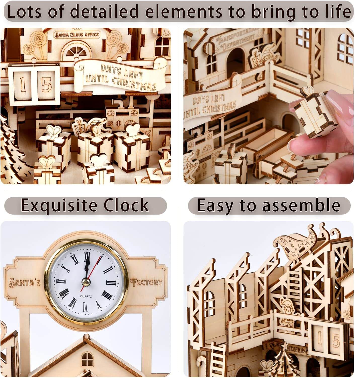 225PCS 3D Santa's Workshop Model Kit Puzzle Creative Gift – metalkitor