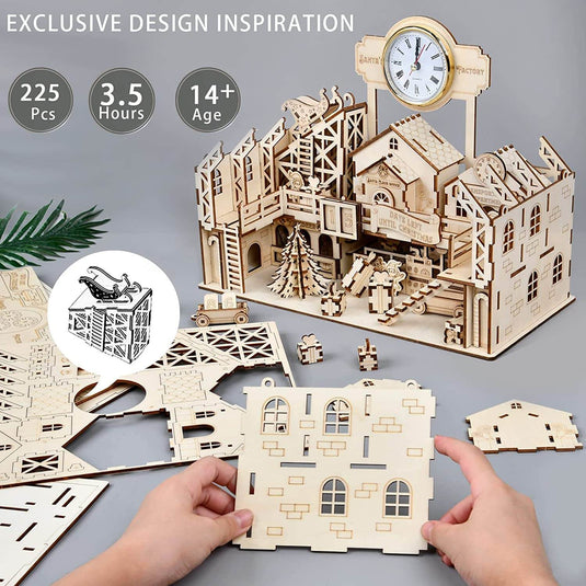 DIY 3D Metal Model Building Kit Christmas Village House with Santa