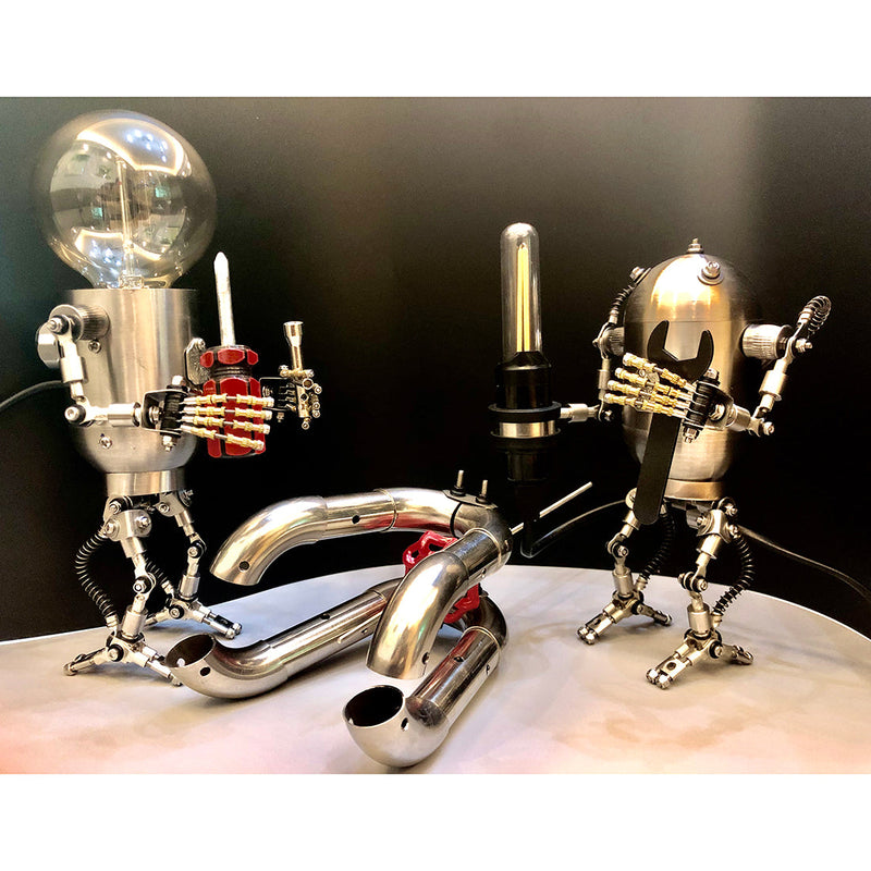 Laad de afbeelding in galerijviewer, 250PCS+ Metal Future Robot Bulb Lamp Handyman Mr Gort Model Building Kits met licht
