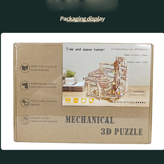 335PCS 3D houten puzzel marmeren run kettingmodel kit creatief geschenk