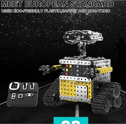 780 stcs+ 3D Assembled DIY Metal Building Kit Hand-Assembled Remote Control Robot Toy Gift