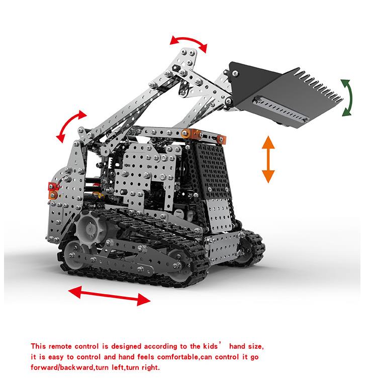 Laad de afbeelding in galerijviewer, 3D -legering crawler vorkheftruck afstandsbediening voertuig geassembleerd wetenschappelijk en educatief engineering voertuigmodel
