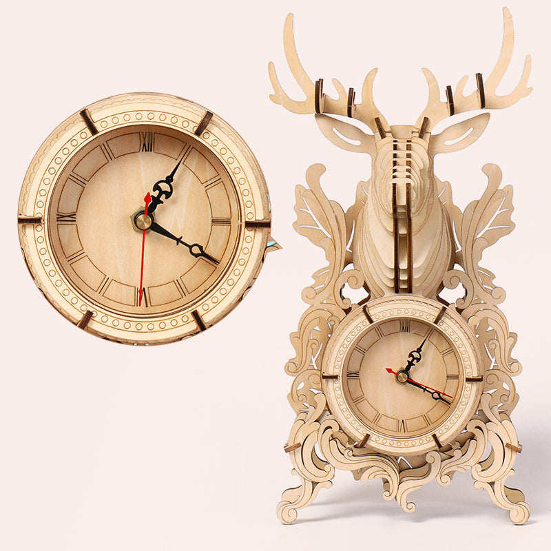 Laden Sie das Bild in Galerie -Viewer, {3D DIY Elk Model Kit Wecker Dekoration Geschenk
