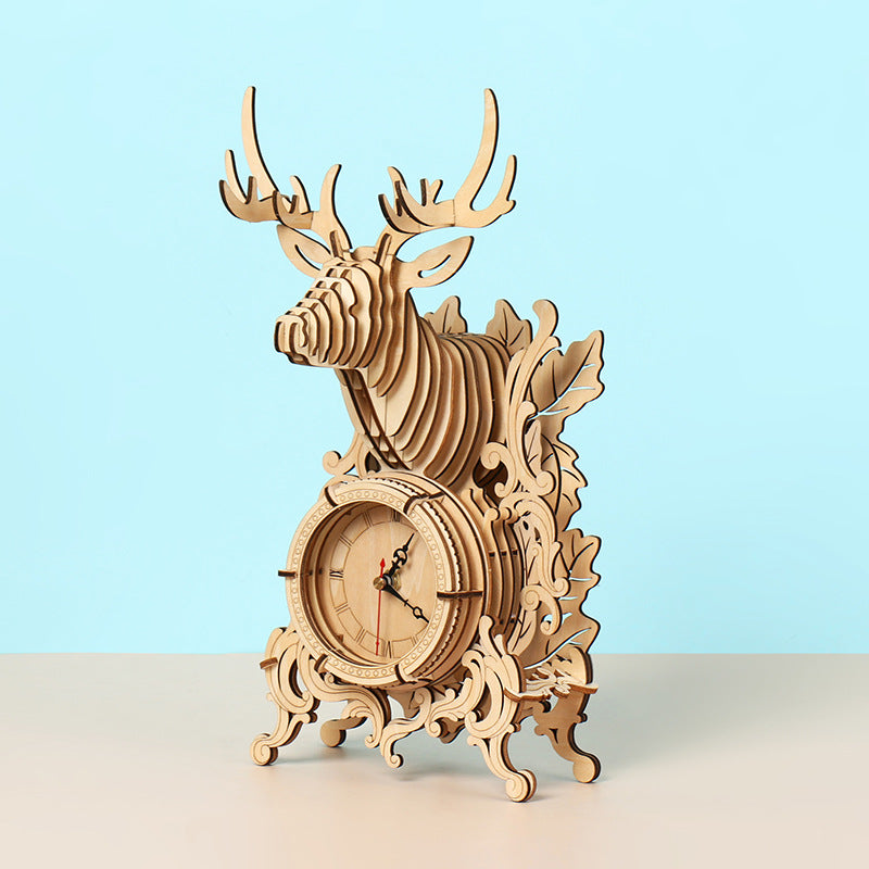 Load image into Gallery viewer, 3D DIY Elk Model Kit Alarm Clock Decoration Gift
