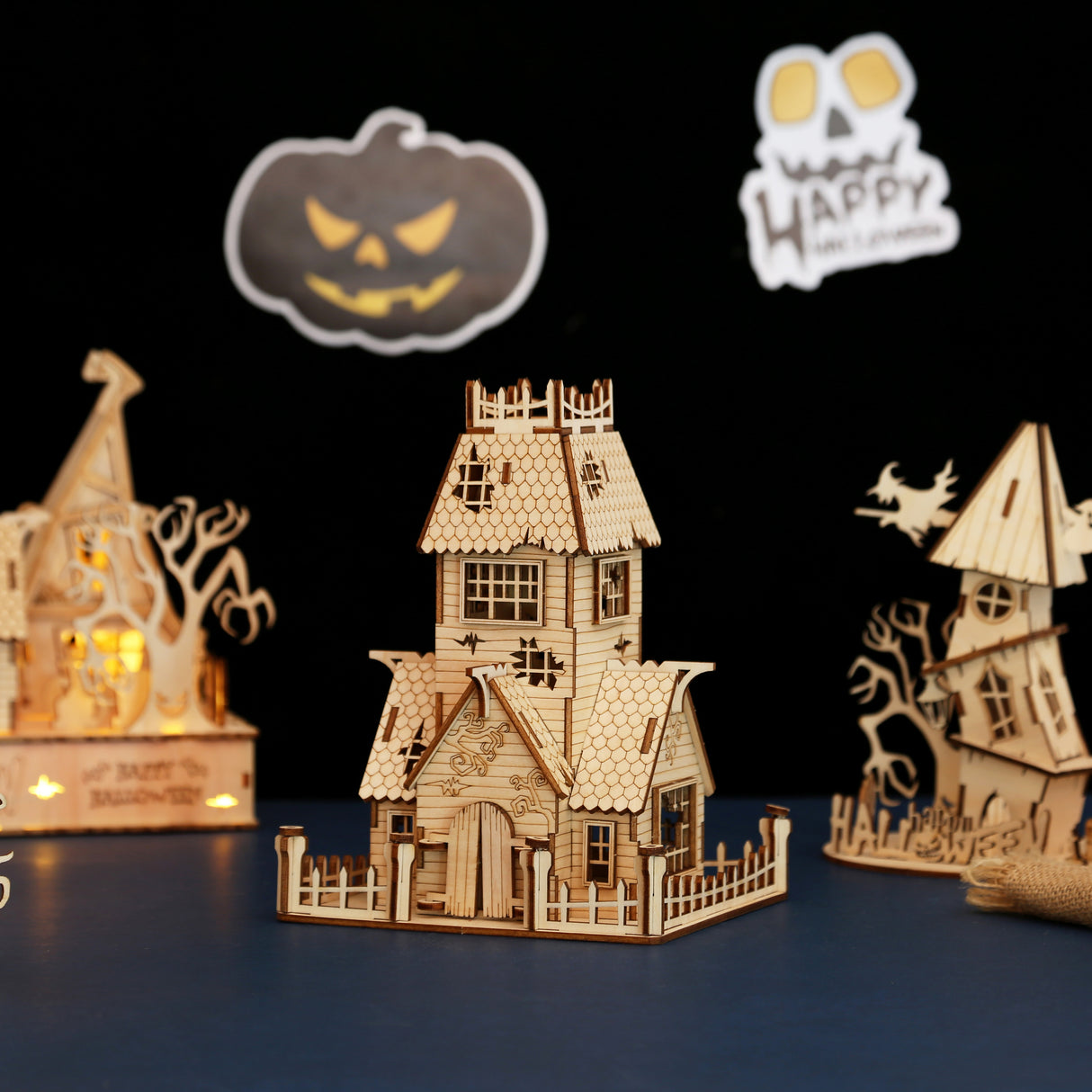 3D Halloween Series DIY Ghost House Wooden Model Kit