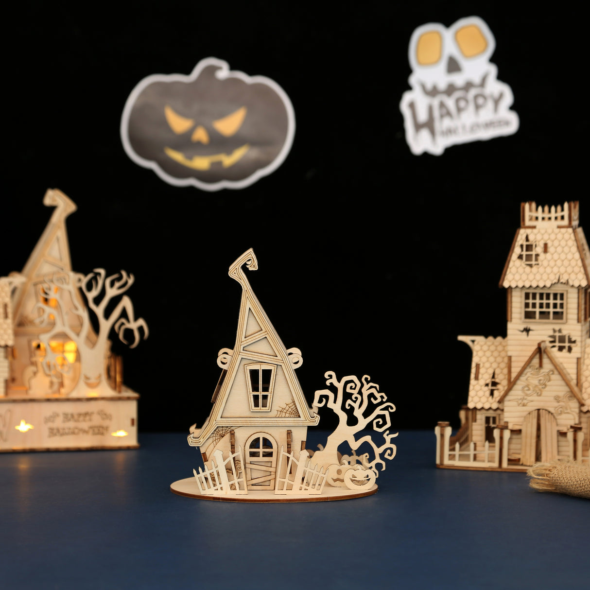 3D Halloween Series DIY Ghost House Wooden Model Kit