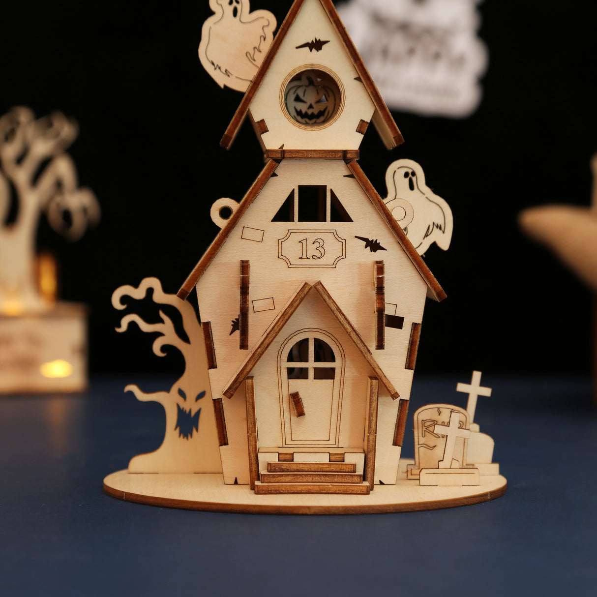 Kit de modelos de madera de la casa 3d de Halloween Diy Diy Ghost House