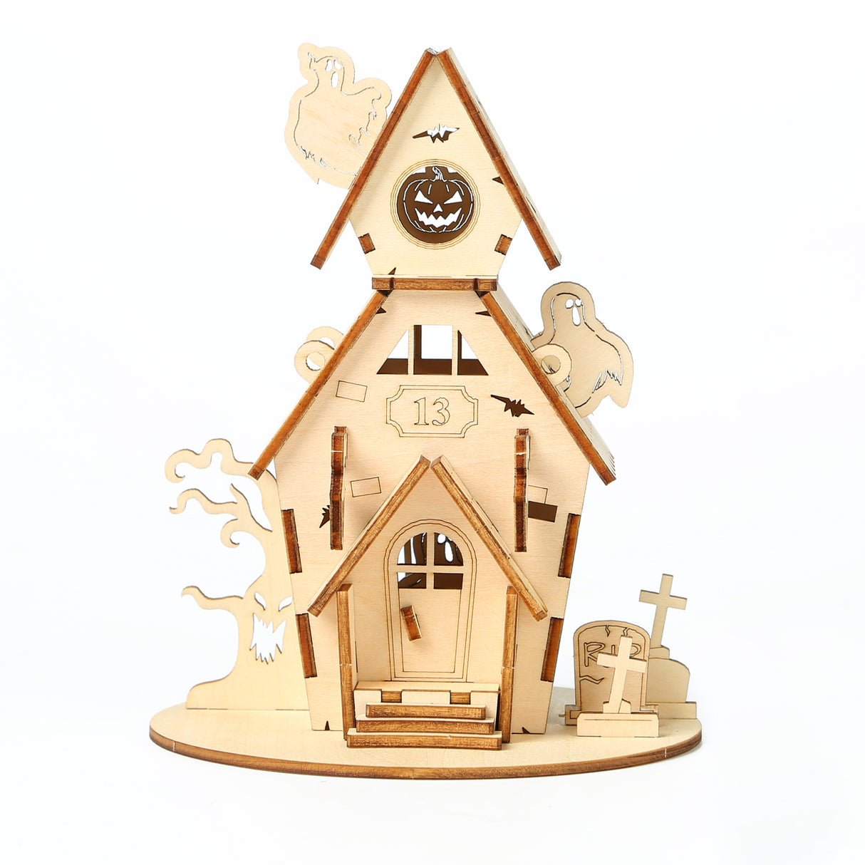 3D Halloween Series DIY Ghost House Wooden Model Kit