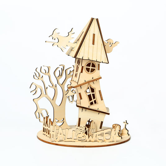 3D Halloween Series DIY Ghost House Wooden Model Kit