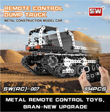 3D Metall Crawler Dumper Fernbedienung Spielzeugwagen Erwachsene Versammlete Bausteine ​​Wissenschaft und Bildungstechnik Fahrzeugmodell