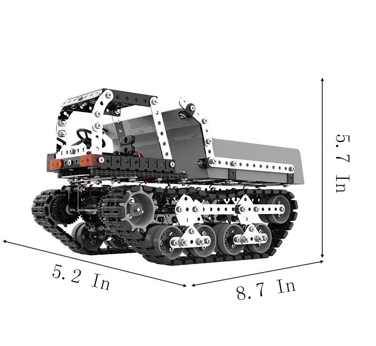 3D Metall Crawler Dumper Fernbedienung Spielzeugwagen Erwachsene Versammlete Bausteine ​​Wissenschaft und Bildungstechnik Fahrzeugmodell