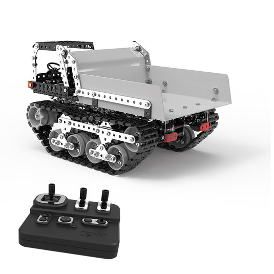 3D Metall Crawler Dumper Fernbedienung Spielzeugwagen Erwachsene Versammlete Bausteine ​​Wissenschaft und Bildungstechnik Fahrzeugmodell