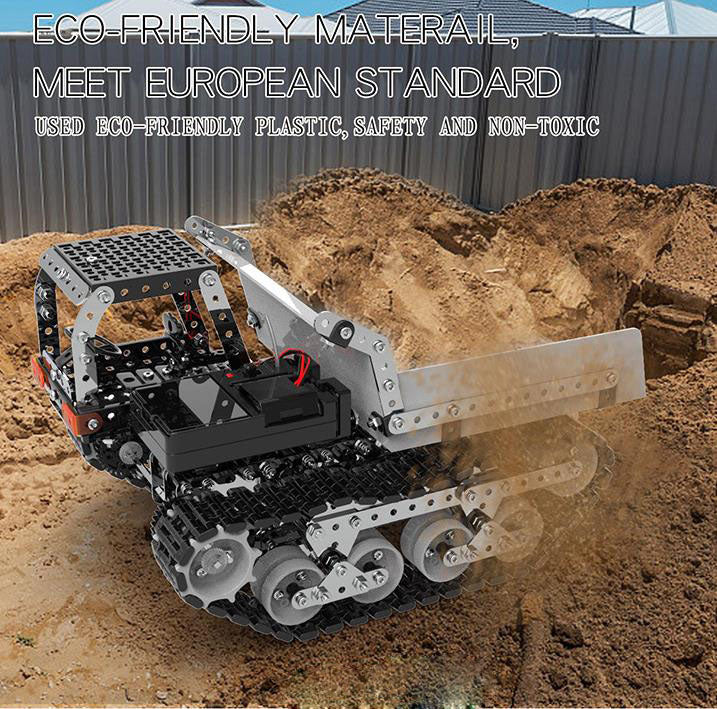 3D Metall Crawler Dumper Fernbedienung Spielzeugwagen Erwachsene Versammlete Bausteine ​​Wissenschaft und Bildungstechnik Fahrzeugmodell