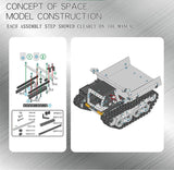 3D Metall Crawler Dumper Fernbedienung Spielzeugwagen Erwachsene Versammlete Bausteine ​​Wissenschaft und Bildungstechnik Fahrzeugmodell