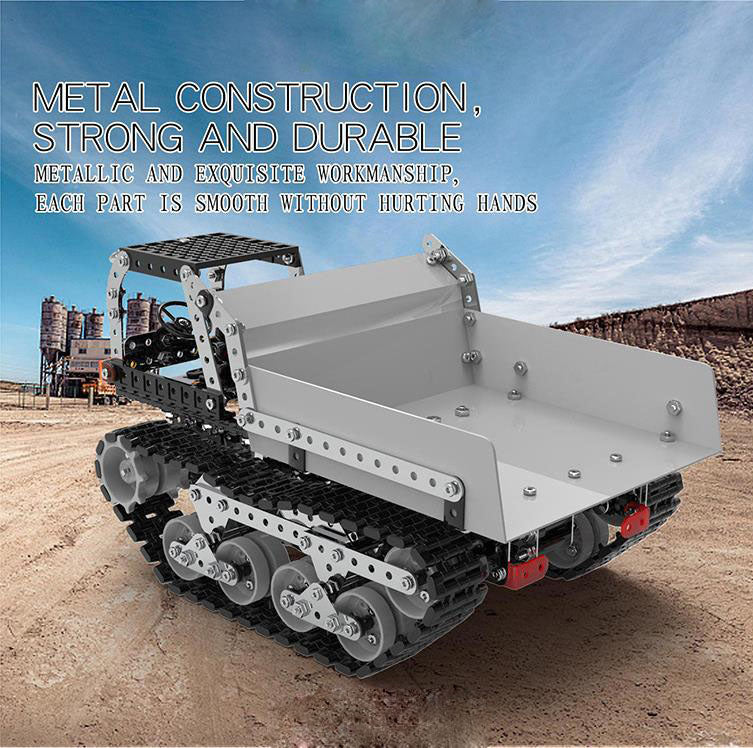 Laad de afbeelding in galerijviewer, 3D Metal Crawler Dumper Remote Control Toy Car Adult Assembled Building Blocks Science and Education Engineering Vehicle Model
