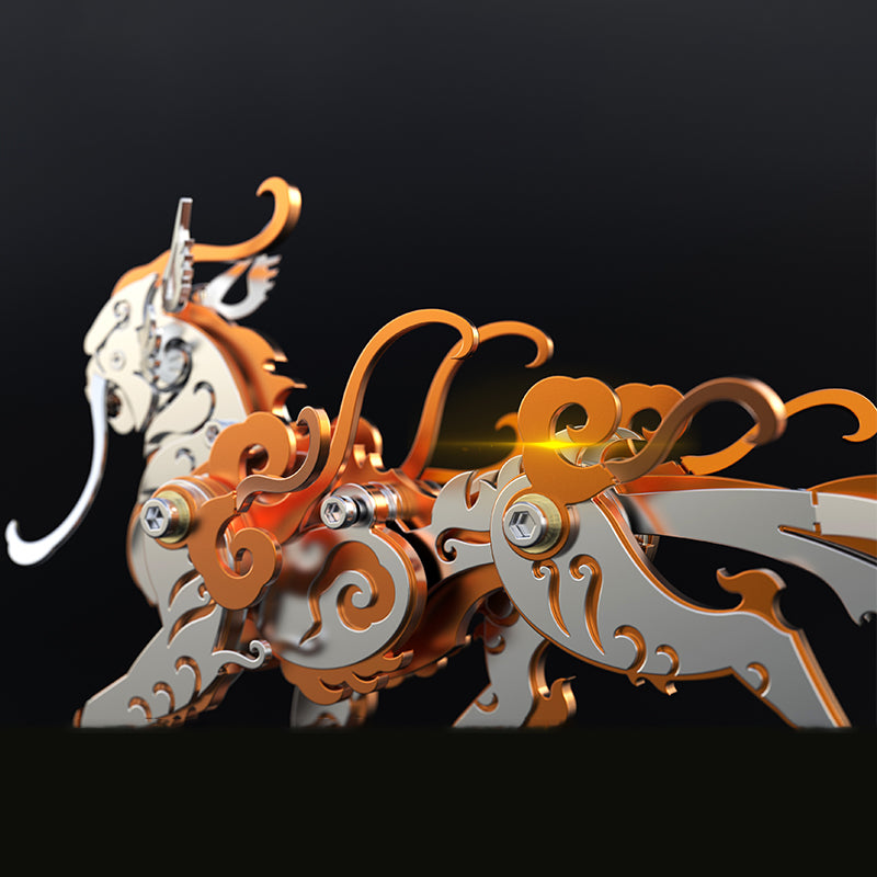 Laad de afbeelding in galerijviewer, 3D Metal Mechanical Lion Mutation Mythological Creature Model Kit
