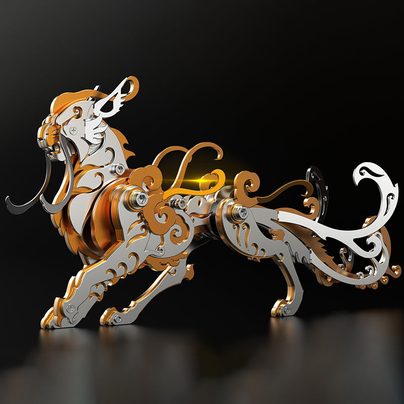 Laden Sie das Bild in Galerie -Viewer, {3D Metal Mechanical Lion Mutation Mythological Creature Model Kit
