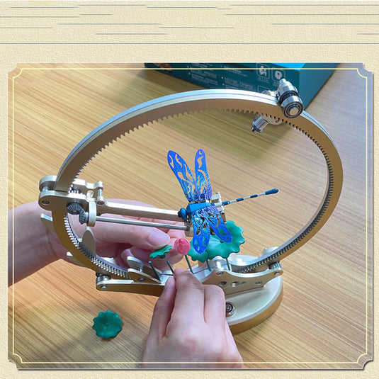 3D metal mechanical movable dragonfly puzzle model kit for adults and Kids