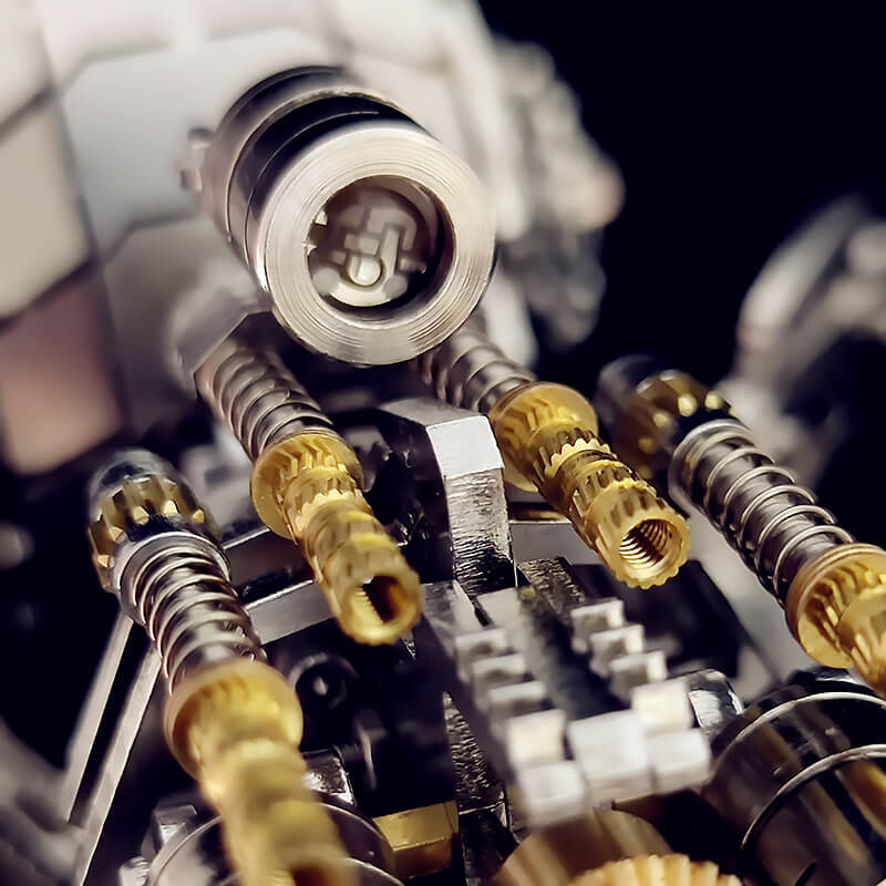 3D metal mechanical spider with colored lights rotatable puzzle model kit