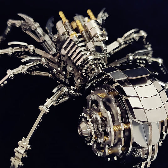 3D metal mechanical spider with colored lights rotatable puzzle model –  metalkitor