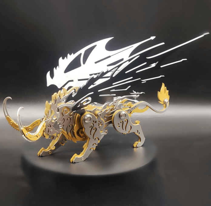 Laad de afbeelding in galerijviewer, 3D Metal Mythological Creatures Puzzle kleurrijke modelkit
