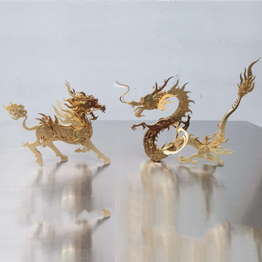 5 PCS DIY Metal Gold Model Puzzles for Gifts and Decoration