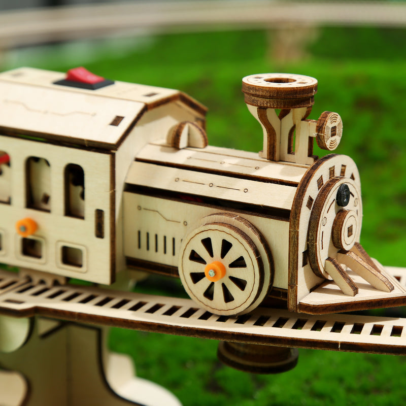 Laad de afbeelding in galerijviewer, 700 stcs 3D DIY Steam Locomotive Model Kit met sporen
