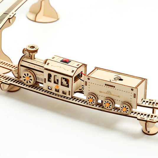 Kit de modelo de locomotoras de vapor de diy 3D de 700 piezas con pistas