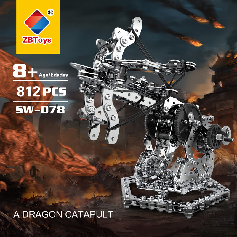 815 PCS 3D DIY Dragon Hunting Crossbow Gear Turning Model Kit