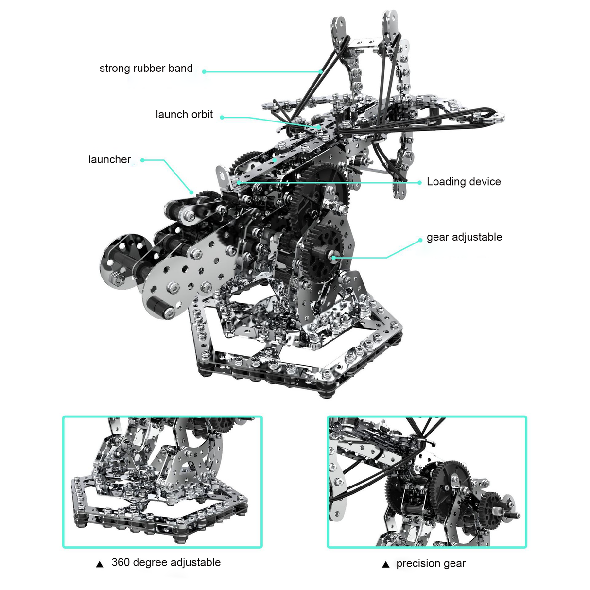 815 PCS 3D DIY Dragon Hunting Crossbow Gear Turning Model Kit