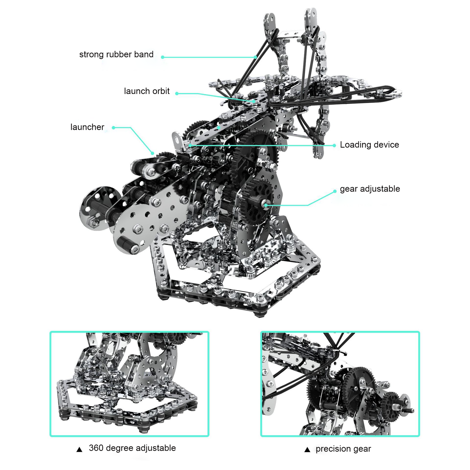 815 PCS 3D DIY Dragon Hunting Crossbow Gear Turning Model Kit – metalkitor