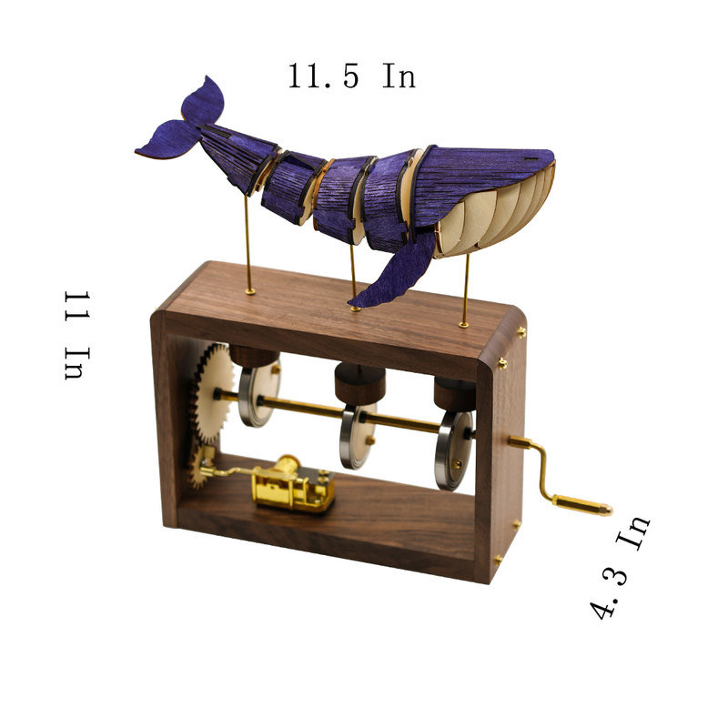 Laad de afbeelding in galerijviewer, 92 PCS Mechanical Whale Diy Puzzle Model met Music Box Kit voor geschenken en decoratie
