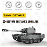 952PCS DIY 3D Assembly Metal RC Tank Militair Model Kit speelgoed