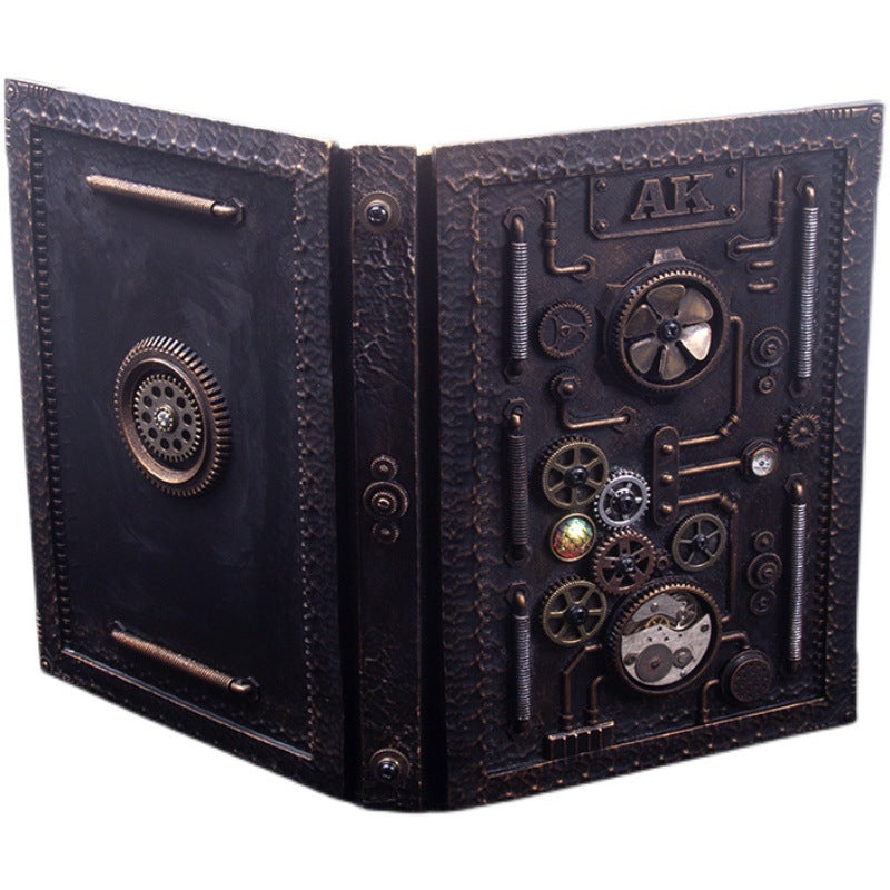 Laad de afbeelding in galerijviewer, Embossed Steampunk Style Notebook met geschenkdoos

