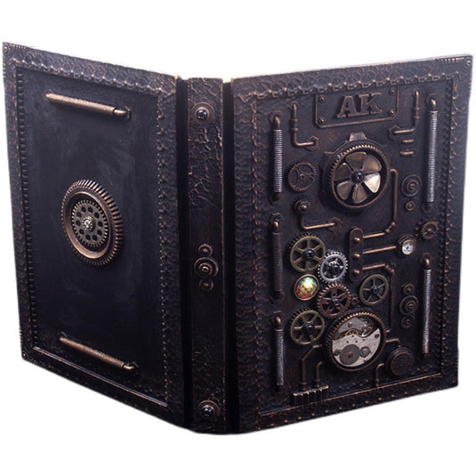 Notebook de style steampunk en relief avec boîte cadeau