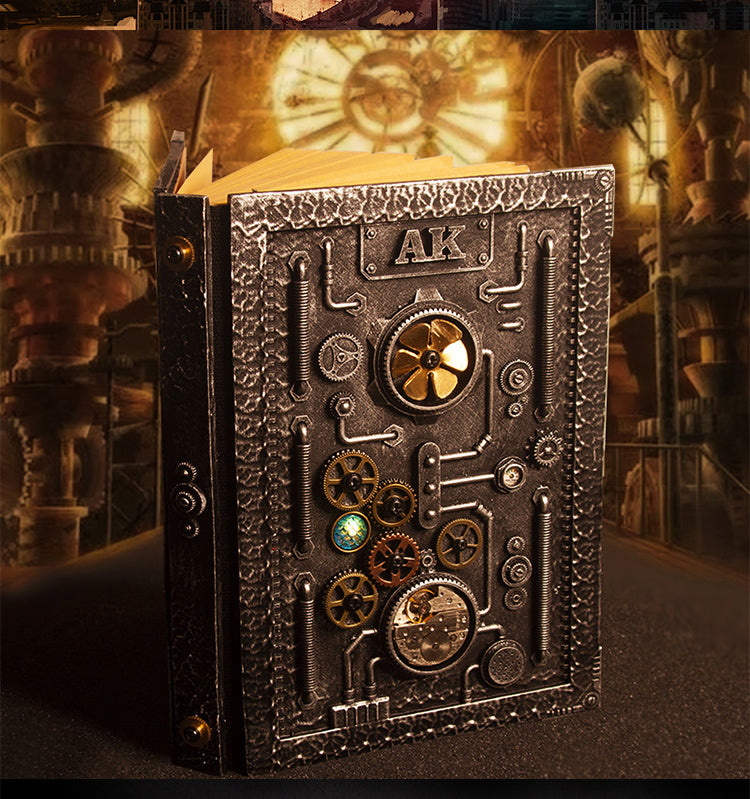 Load image into Gallery viewer, Embossed steampunk style notebook with gift box
