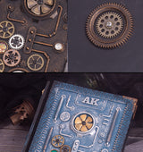 Embossed steampunk style notebook with gift box