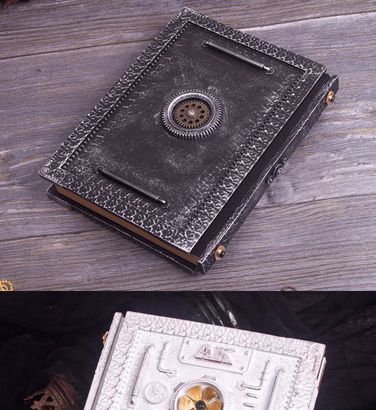 Embossed steampunk style notebook with gift box