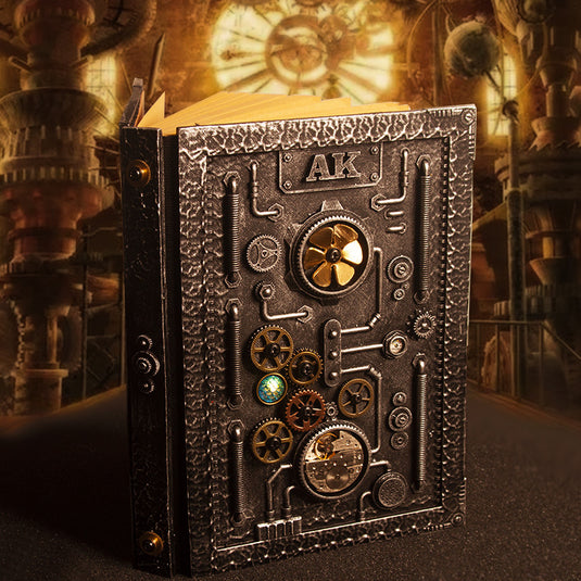 Embossed Steampunk Style Notebook met geschenkdoos
