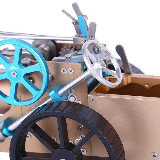Metallbaugruppe Ein Zylinder elektrisches Dampfauto -Modellspielzeug für Erwachsene