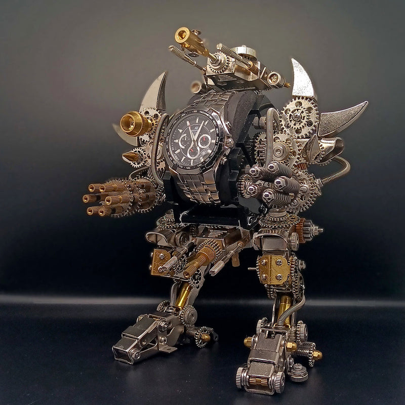 Laden Sie das Bild in Galerie -Viewer, {Roboter Watch Stand Holder 3D DIY Assembly Metal Fighting Mechamodel Kit
