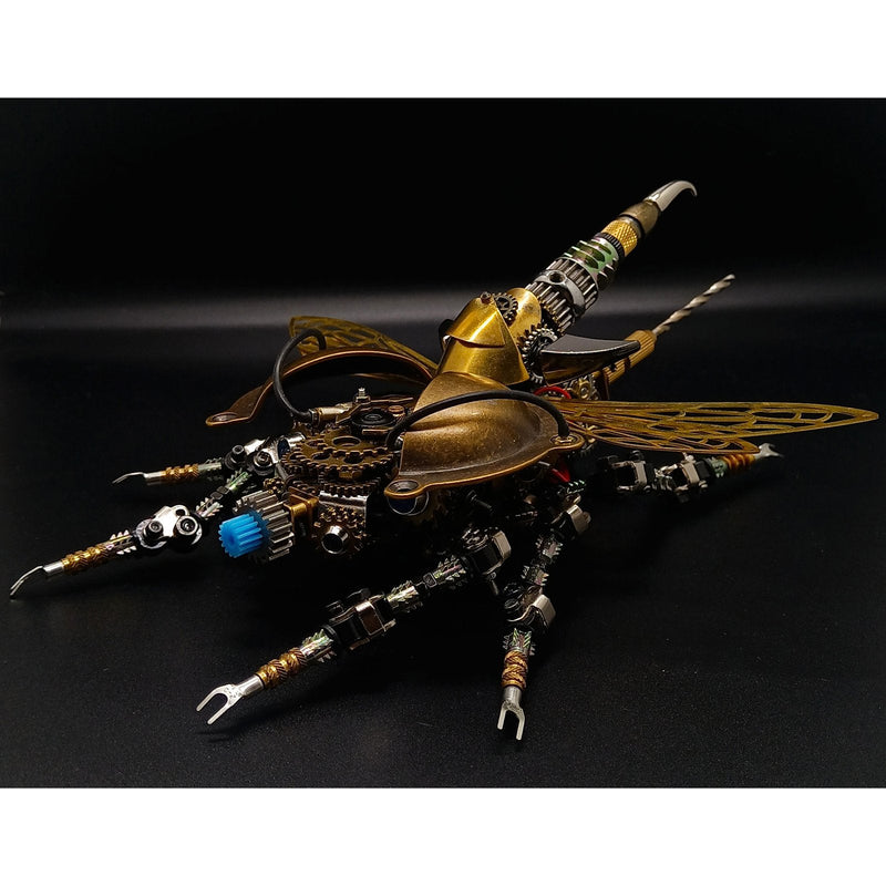 Laden Sie das Bild in Galerie -Viewer, {Steampunk 3D -Baugruppe DIY Metal Mechanical War Käfer mit Schallsteuerlichtdekoration
