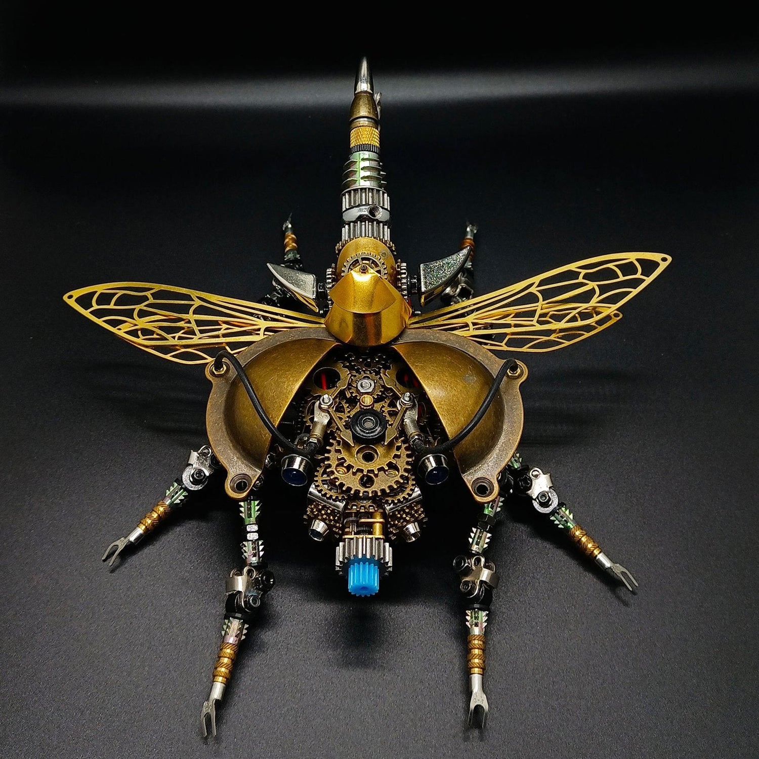 Steampunk 3D Assembly DIY Metal Mechanical War Beetle With Sound Control Light Decoration