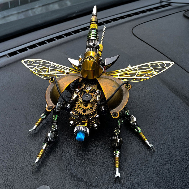 Load image into Gallery viewer, Steampunk 3D Assembly DIY Metal Mechanical War Beetle With Sound Control Light Decoration
